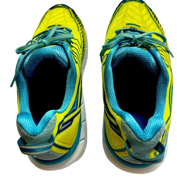 Hoka One One Mens Clifton 4 1016723 SSMD Yellow Running Shoes size 11.5