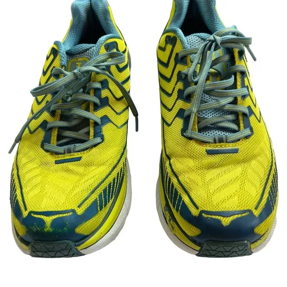 Hoka One One Mens Clifton 4 1016723 SSMD Yellow Running Shoes size 11.5