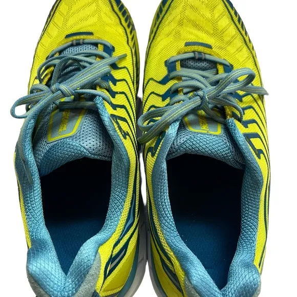 Hoka One One Mens Clifton 4 1016723 SSMD Yellow Running Shoes size 11.5