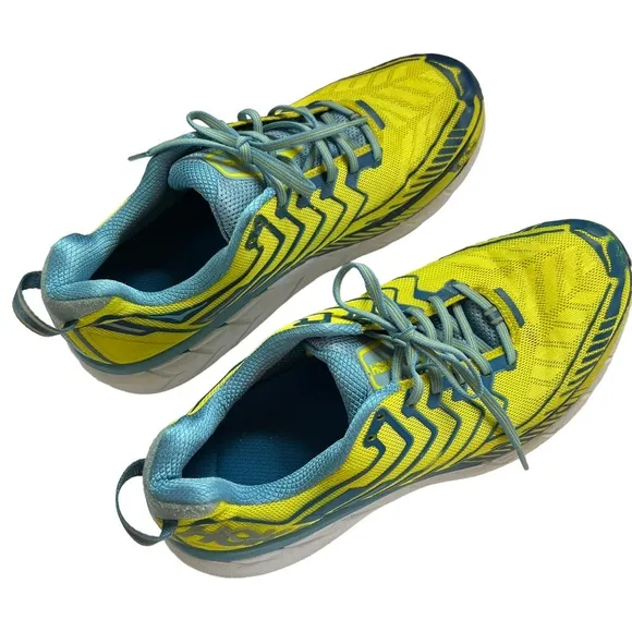 Hoka One One Mens Clifton 4 1016723 SSMD Yellow Running Shoes size 11.5