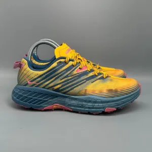 Hoka One One Speedgoat 4 Women's 7 Yellow Athletic Sneakers Lace Up Low Top