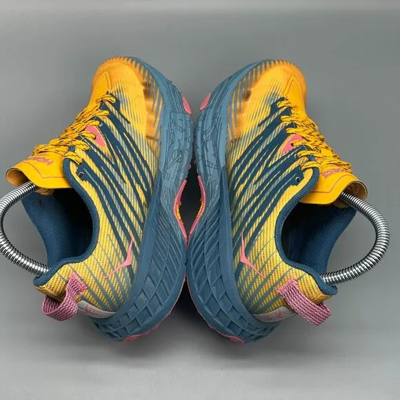 Hoka One One Speedgoat 4 Women's 7 Yellow Athletic Sneakers Lace Up Low Top