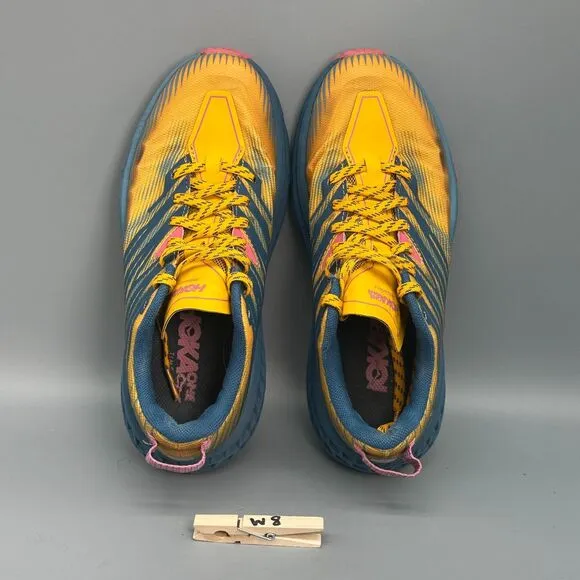 Hoka One One Speedgoat 4 Women's 7 Yellow Athletic Sneakers Lace Up Low Top