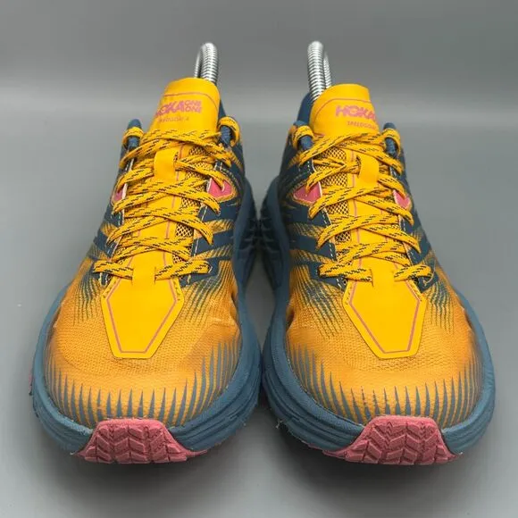 Hoka One One Speedgoat 4 Women's 7 Yellow Athletic Sneakers Lace Up Low Top