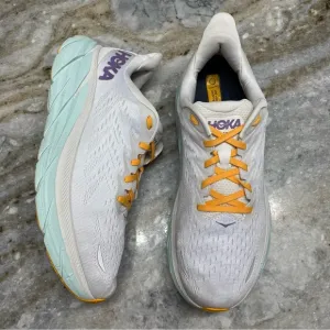 HOKA Women’s 12 D Wide Clifton 8 Running Walking Shoes Blanc De Blanc Comfort