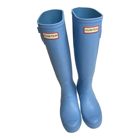 Hunter Original Tall Matte Forget Me Not Rain Boots Sz US 5, Euro 36