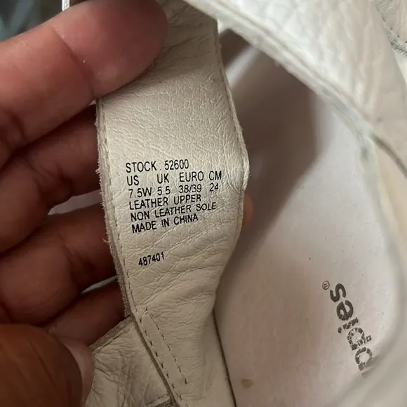 Hush puppies, white leather , sandals are pre loved, see photos