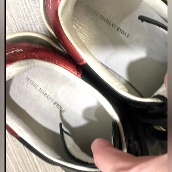 Isabel Marant Bart leather sneakers in Black &amp; Red colors EU Size 36 = US 5.5