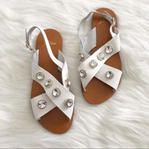 J. CREW Embellished Slingback Sandals