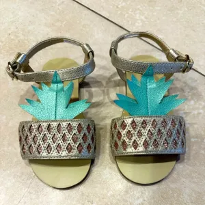 Janie and Jack pineapple sandals toddler girl size 7