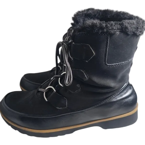 JBU by Jambu Bristol Women's Black Fur Lined Winter Snow Boots Size 8.5 M