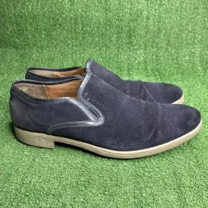 John Varvatos EUC Mens Slip-On Blue Suede Casual Shoes Vibram Sole Size 10.5