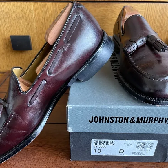 Johnston &amp; Murphy, 10D, Deerfield Burgundy, Aristocrat