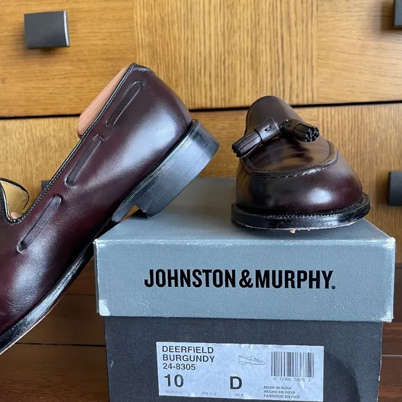 Johnston &amp; Murphy, 10D, Deerfield Burgundy, Aristocrat