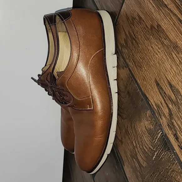 Johnston &amp; Murphy Lace Up Hybrid Dress Shoe Sheepskin Tan Brown SZ 13​​
