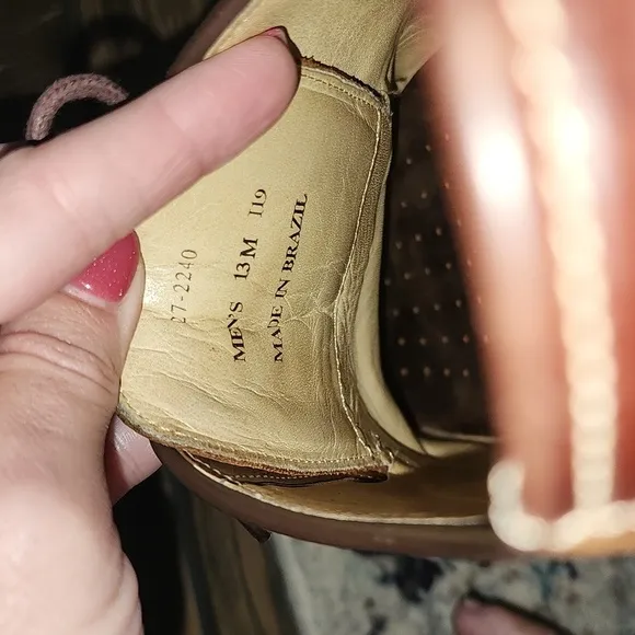 Johnston &amp; Murphy Lace Up Hybrid Dress Shoe Sheepskin Tan Brown SZ 13​​