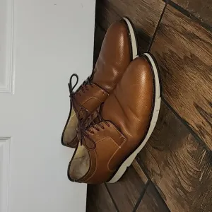 Johnston &amp; Murphy Lace Up Hybrid Dress Shoe Sheepskin Tan Brown SZ 13​​