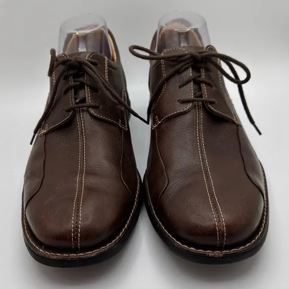 Johnston &amp; Murphy Men’s Shuler Leather Tie Dress Shoes Size 9.5 Brown