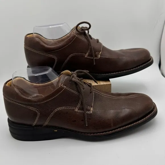 Johnston &amp; Murphy Men’s Shuler Leather Tie Dress Shoes Size 9.5 Brown
