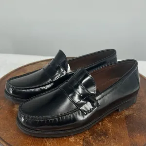 Johnston &amp; Murphy Shoes Boys 7 M Black Leather Penny Loafer Dress Church