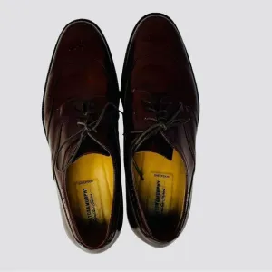 Johnston &amp; Murphy. Men’s Dark Brown Wingtip Sheepskin Dress Shoes. Size 11.