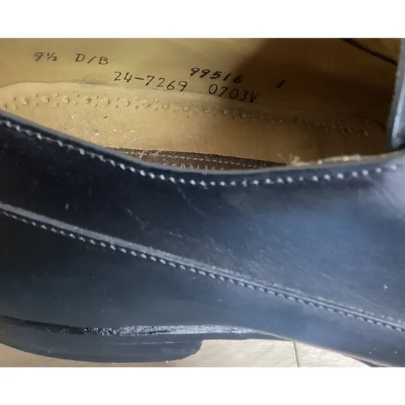 johnston murphy MENS MONK LIGHT OXFORD Derby dress SHOES BLACK 9.5 D/B  Leather
