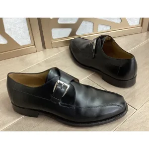 johnston murphy MENS MONK LIGHT OXFORD Derby dress SHOES BLACK 9.5 D/B  Leather