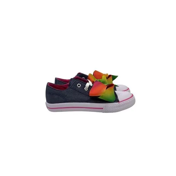 JoJo Siwa Sneakers Denim w/Bow Shoes Girls Size 4