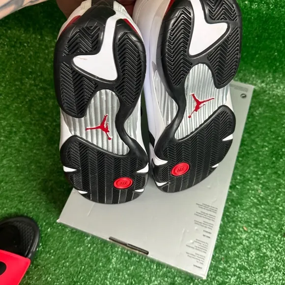 Jordan 14 Athletic Shoes - White, Black, Red