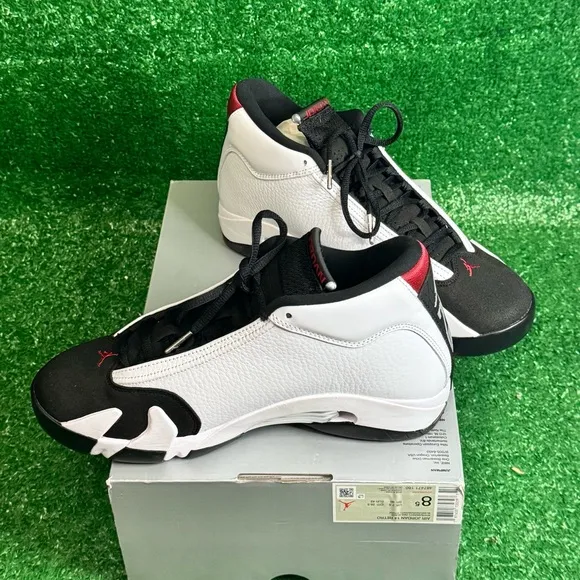 Jordan 14 Athletic Shoes - White, Black, Red