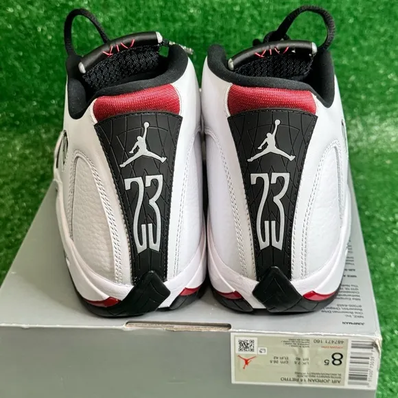 Jordan 14 Athletic Shoes - White, Black, Red