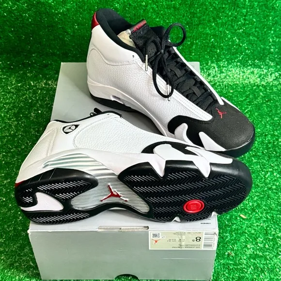 Jordan 14 Athletic Shoes - White, Black, Red