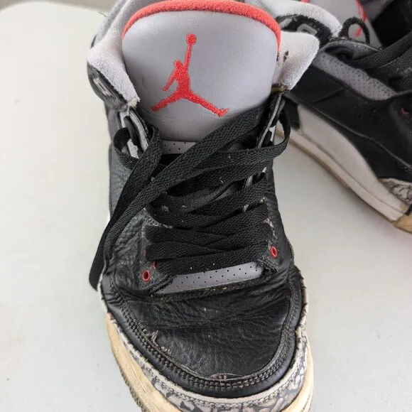 Jordan 3 Retro OG Mid Black Cement Sneakers Shoes Size US 9 Men's 854262-001