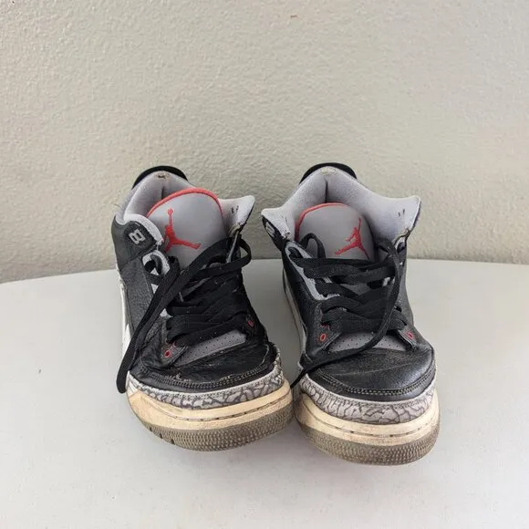 Jordan 3 Retro OG Mid Black Cement Sneakers Shoes Size US 9 Men's 854262-001