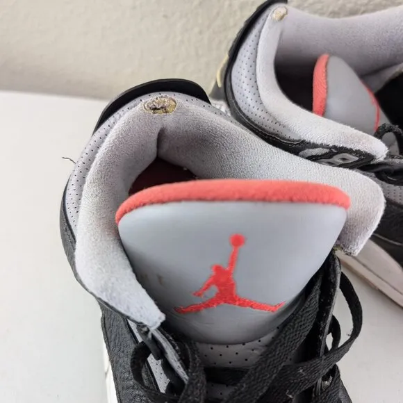 Jordan 3 Retro OG Mid Black Cement Sneakers Shoes Size US 9 Men's 854262-001