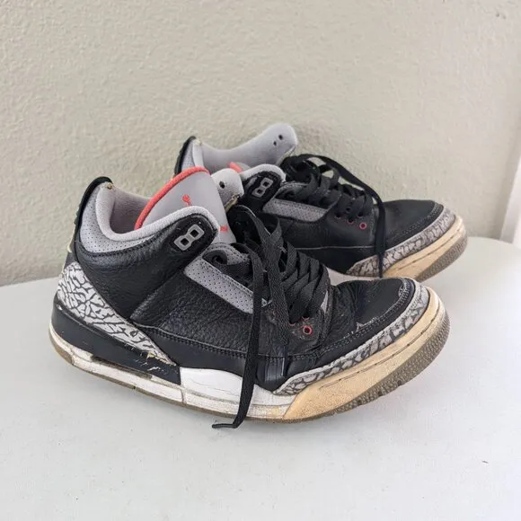 Jordan 3 Retro OG Mid Black Cement Sneakers Shoes Size US 9 Men's 854262-001