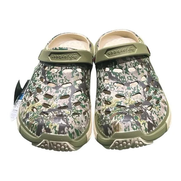 Joybees Men’s Graphic Kryptek Transitional Olive Clog Sandals Size 10. NWT