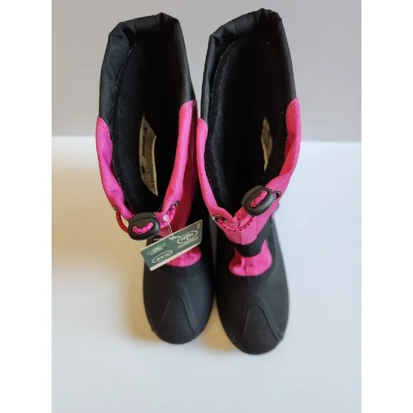 KAMIK Snowfox Snow Boots Kids Youth Girls 4 Pink Black NEW