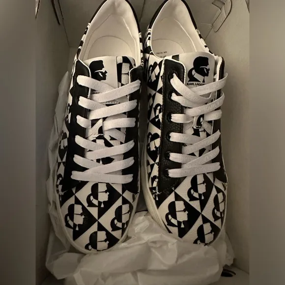 Karl Lagerfeld Cate Diamond Lace Up Sneakers