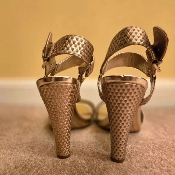 Karl Lagerfeld gold sandals