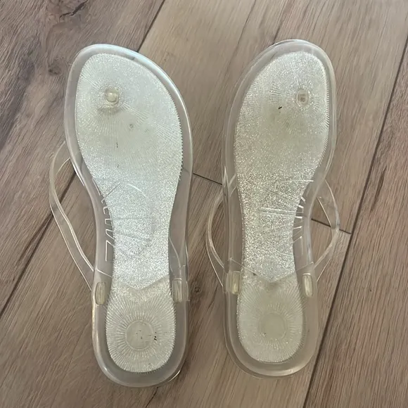 Kate Spade Clear Glitter Sandals