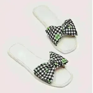 Kate Spade Knot Bow Gree floral Slide Sandals Size 8.5 Twist Bow Preppy