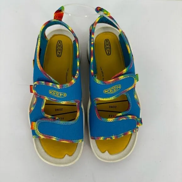 KEEN Knotch Creek Blue Tiedye Hook N Loop Sandals 1025650 Big Kids Size 5