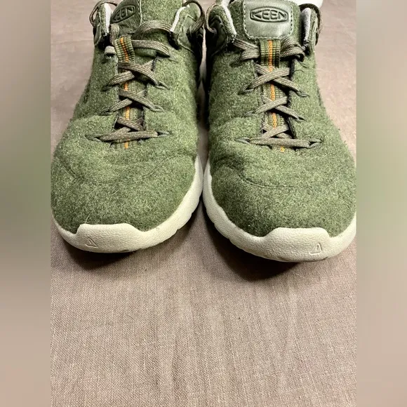 Keen Leather Highland Green Wool Walking Sneaker Shoes 12 Olive/Forest Night