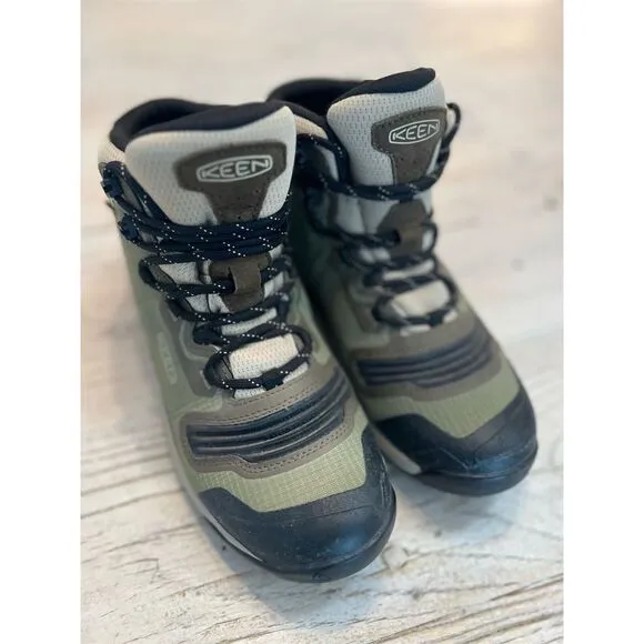 Keen Women's Tempo Flex Mid Hiking Boots Green Waterproof Size 8
