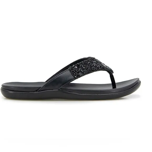 Kenneth Cole Reaction Women's Black Glam A Thon Sandals Size 5.5 NWT/In Box