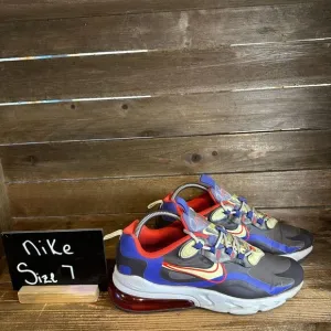Kids Nike Air Max 270 React GS Gray Athletic Casual Sneakers‎ Shoes Size 7 Y GUC