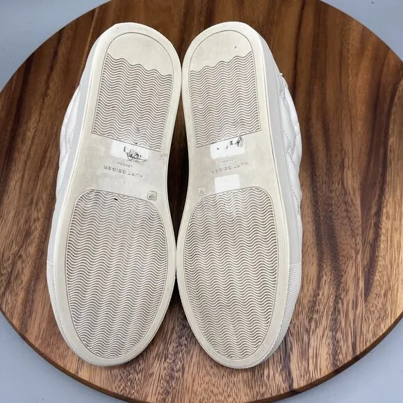 Kurt Geiger London Ludo Shoes Women Size 6.5 / 3.5 / 36.5 White Quilted Sneakers