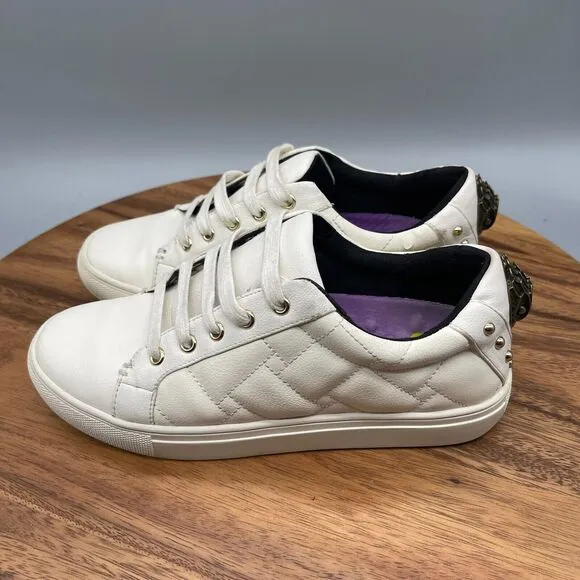 Kurt Geiger London Ludo Shoes Women Size 6.5 / 3.5 / 36.5 White Quilted Sneakers