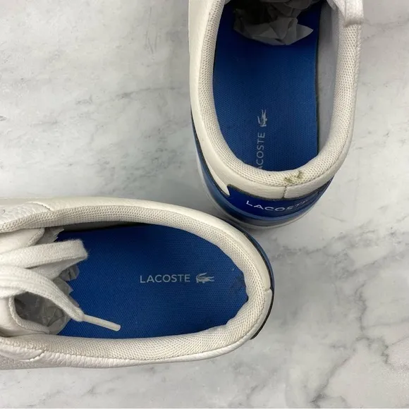 Lacoste: Men's Lace Up Sporty Casual White Tennis Shoes Sneakers Preppy Size 12